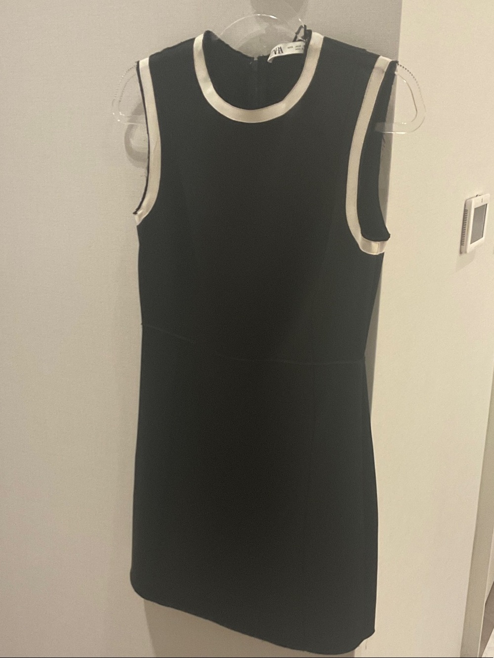 Zara Black Mini Dress with White Trim